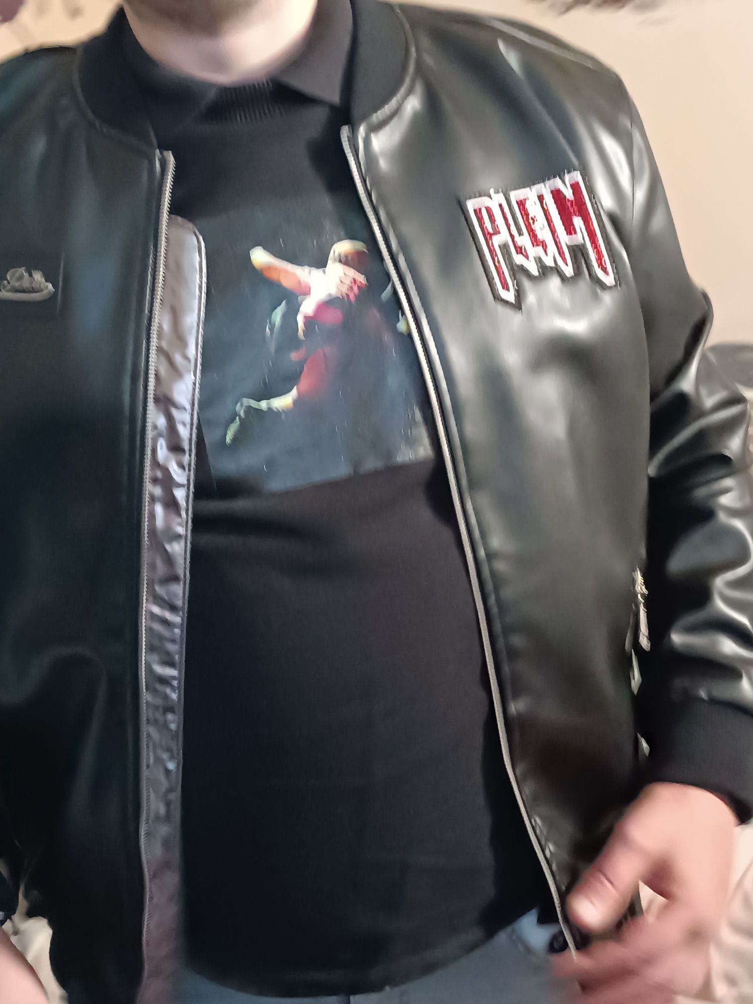 Кожено мъжко яке Philip plein