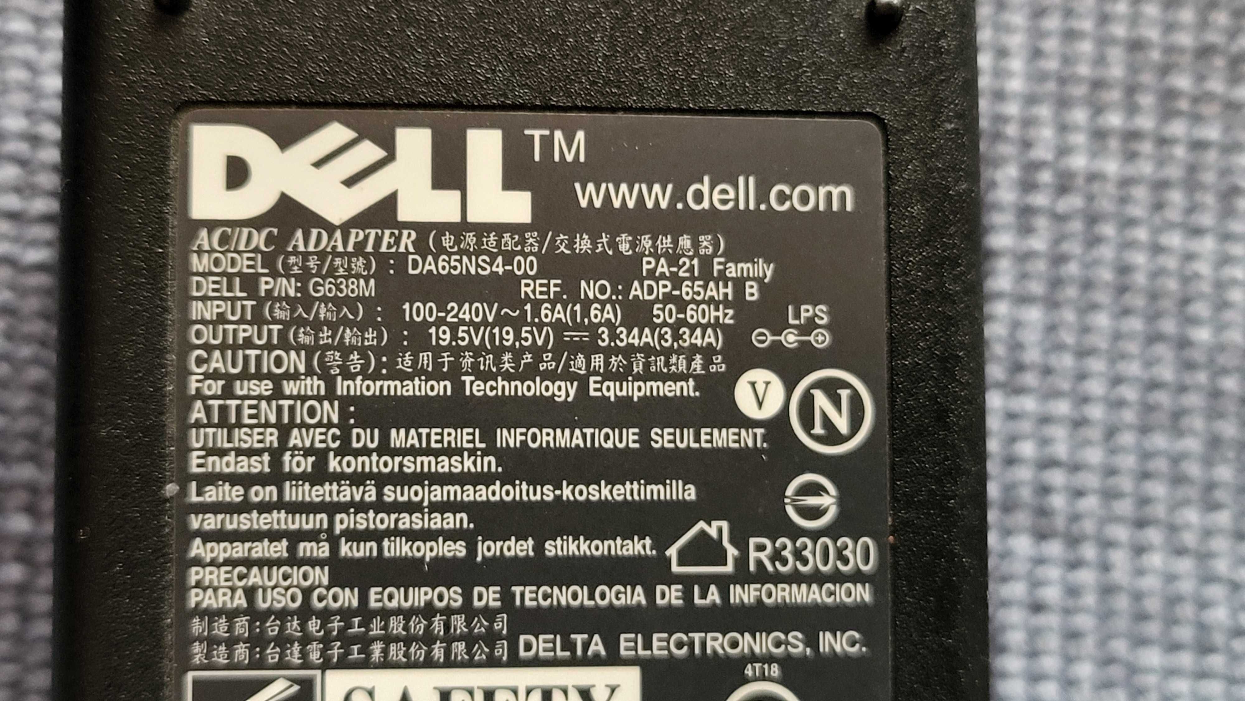 DELL Incarcator 19.5V-2.34A mod.DA65NS4-00 PA-21 fuctonal mufa subtire