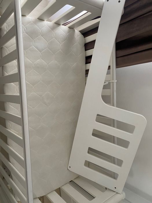 Pătuț bebe lemn alb 120x60