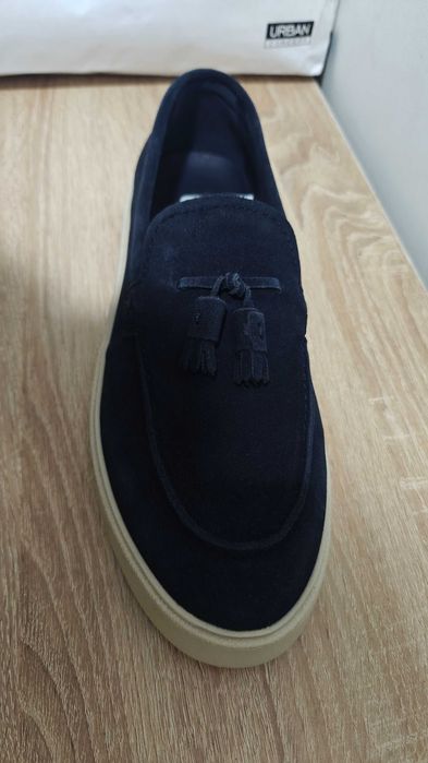 Мужские лоферы ZARA из натуральной замши, новые, 44 р.