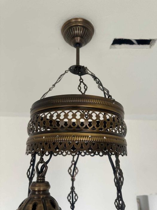 Turcă Mozaic Candelabru | Sticlă Unicolor Pandantiv Lumină