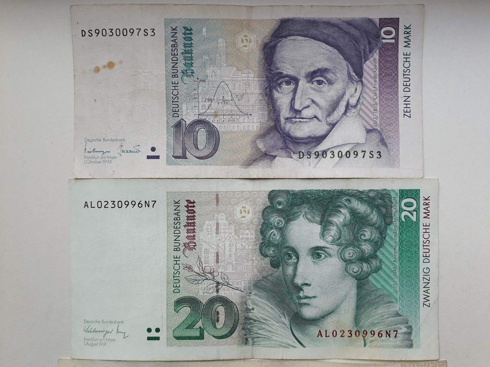 Lot 10 20 50 100 marci Germania 1989, 1991, 1993 , 1996  mark bancnote