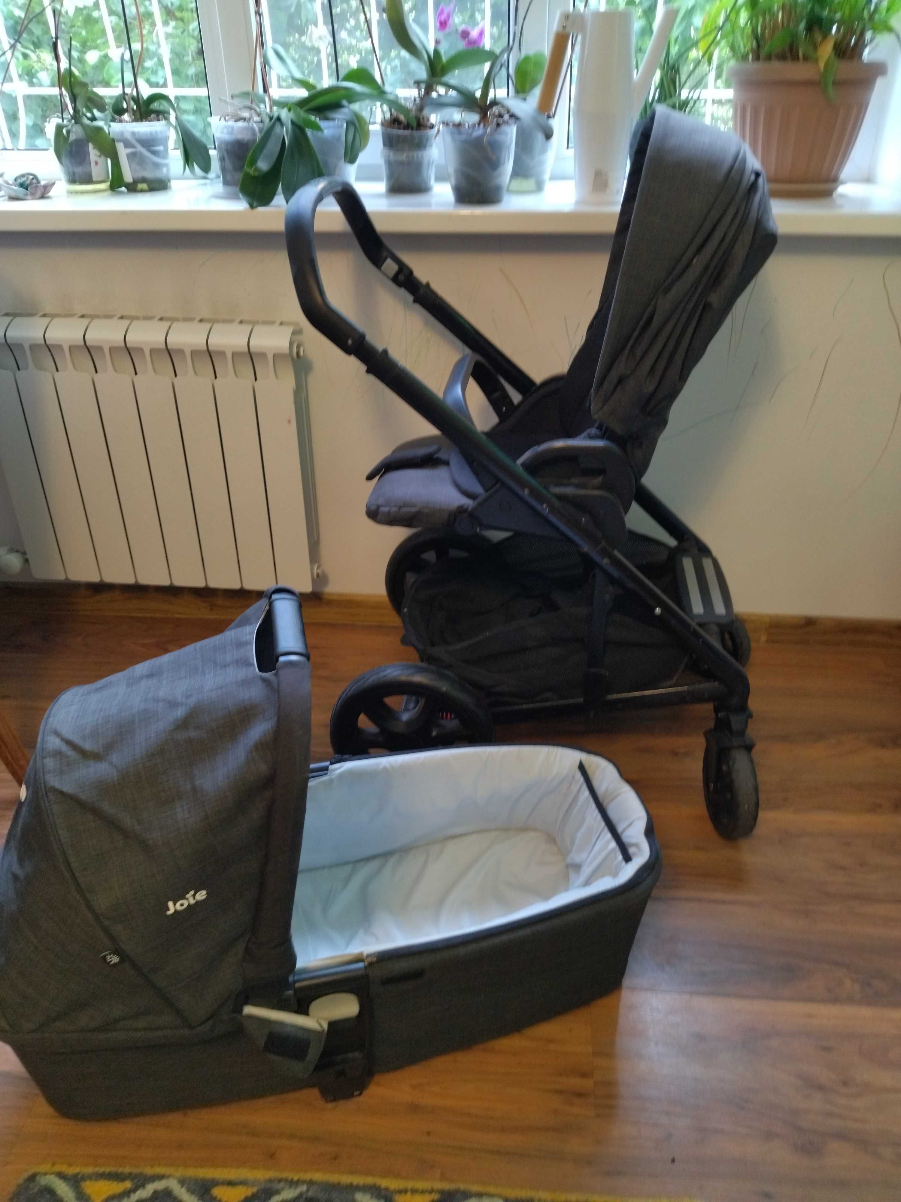 Коляска Joie Chrome Dlx, 2 в 1 прогулочный блок + люлька в отл. сост.
