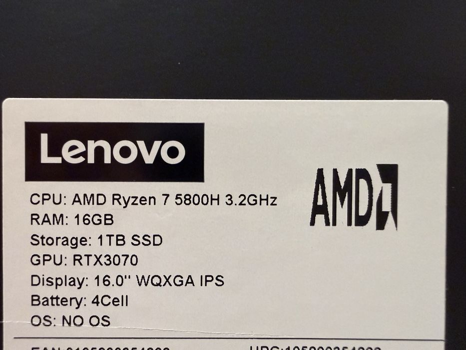 Laptop Gaming LENOVO Legion 5 Pro – RTX 3070 / Ryzen 7