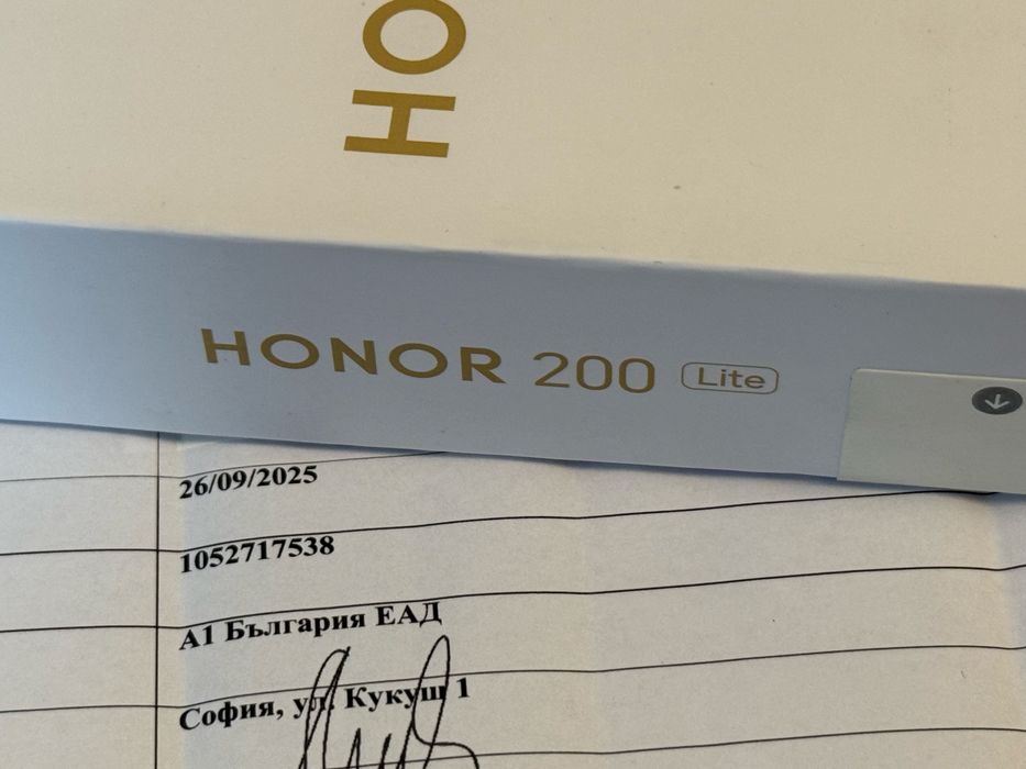 ***ЗАПЕЧАТАН 256GB Honor 200 Lite 5G Yettel Гаранция 2026 Black Черен