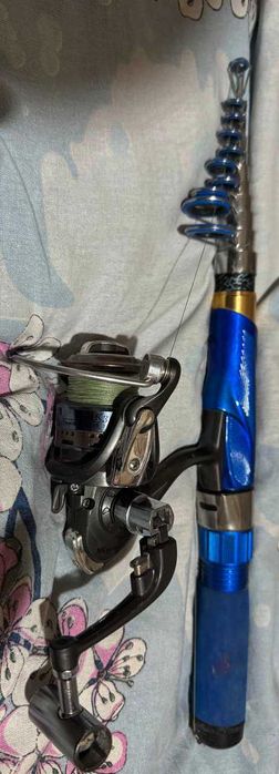 Продается спиннинг с катушкой и плетенкой