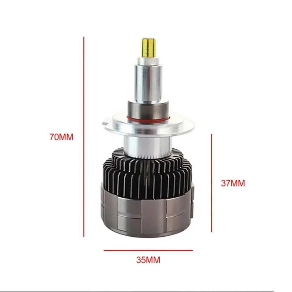 Комплект 3D CSP LED крушки за фарове H7, 12V 100W, 20000 lm, Canbus
