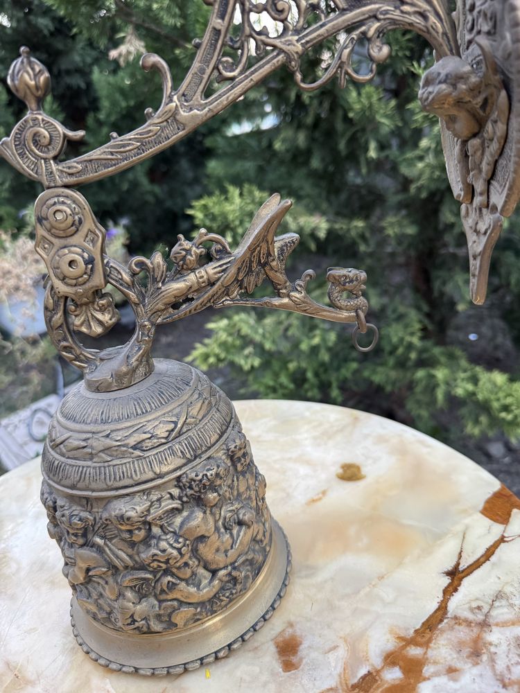 Clopot decorativ din bronz masiv, pentru perete