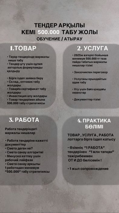 Тендер обучение Атырау