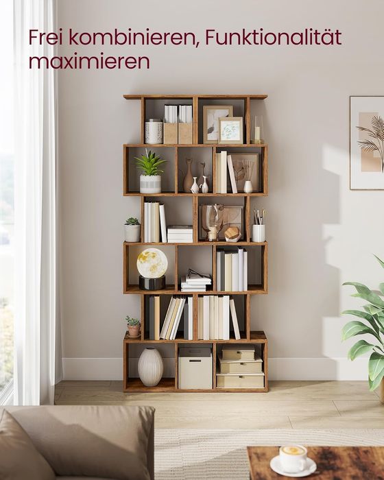 Bibliotecă cu 6 niveluri, 24 x 40 x 191cm