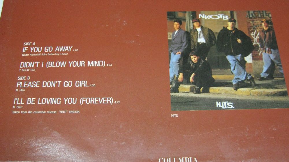Disc vinil,maxi,45/12",NKOTB,If You Go Away,1988