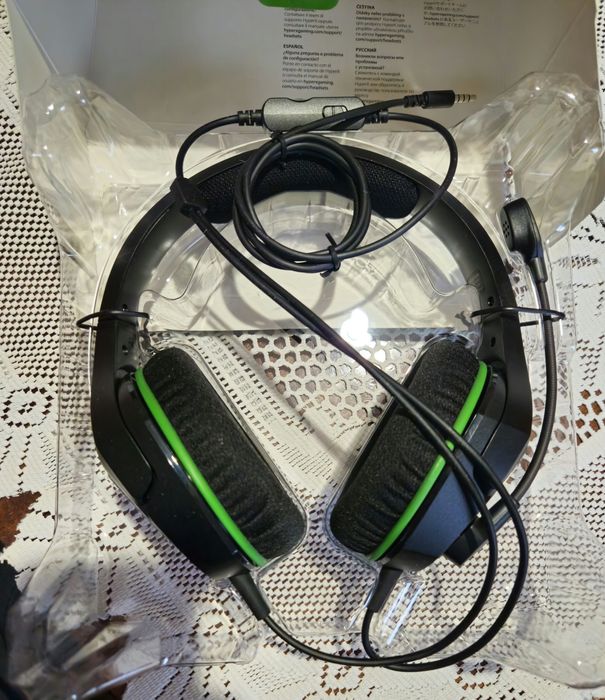 Геймърски слушалки HyperX CloudX Stinger Core с кабел (черни, зелени)