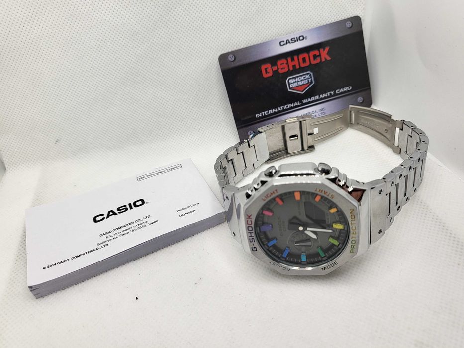 Ceas Casio g shock Full METAL GM B Silver Rainbow Nou, Garantie 2 ani