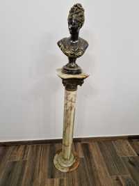 Statueta bust Coloana bronz onix masiv  postament piedestal Franta Su
