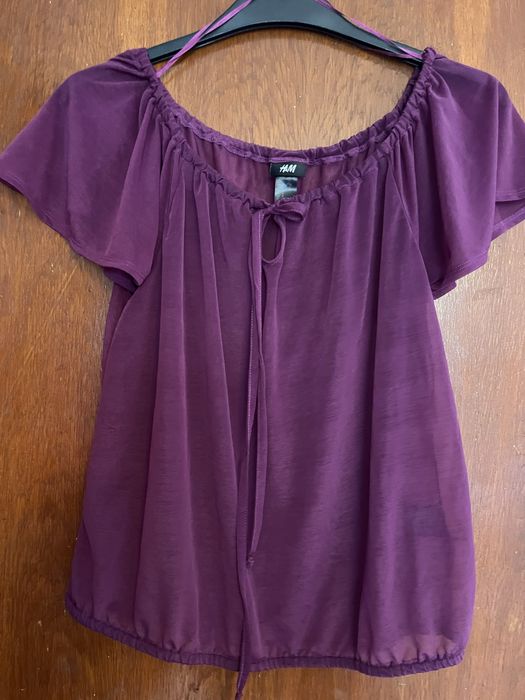 Bluza dama boal transparent mov M