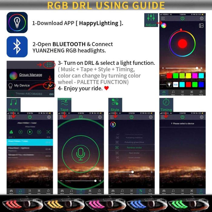 Комплект RGB фарове с динамични мигачи за Форд Мустанг 2018- Mustang