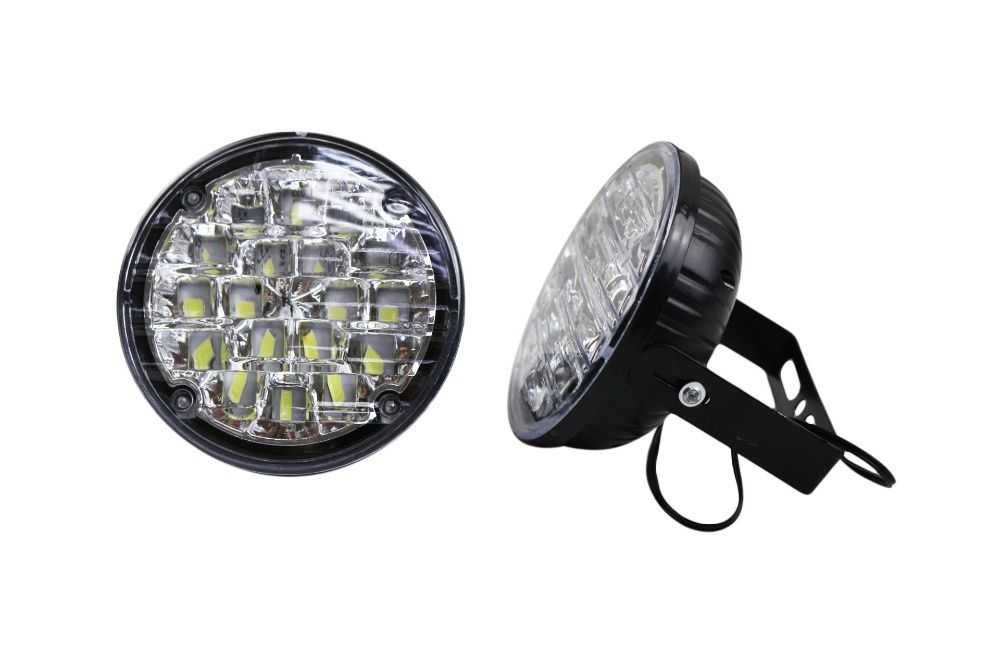 2 бр. Комплект 18 SMD LED DRL 12V Е4 Дневни Светлини Халогени Диодни