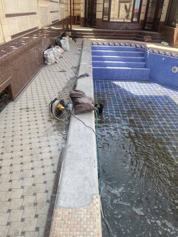 Чистка бассейнов реставрация подготовка к лету замена песка