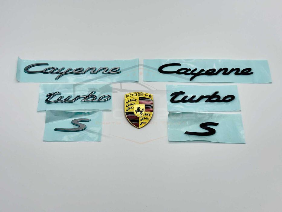 Надписи Порше, емблема turbo s, cayenne, емблема Porsche