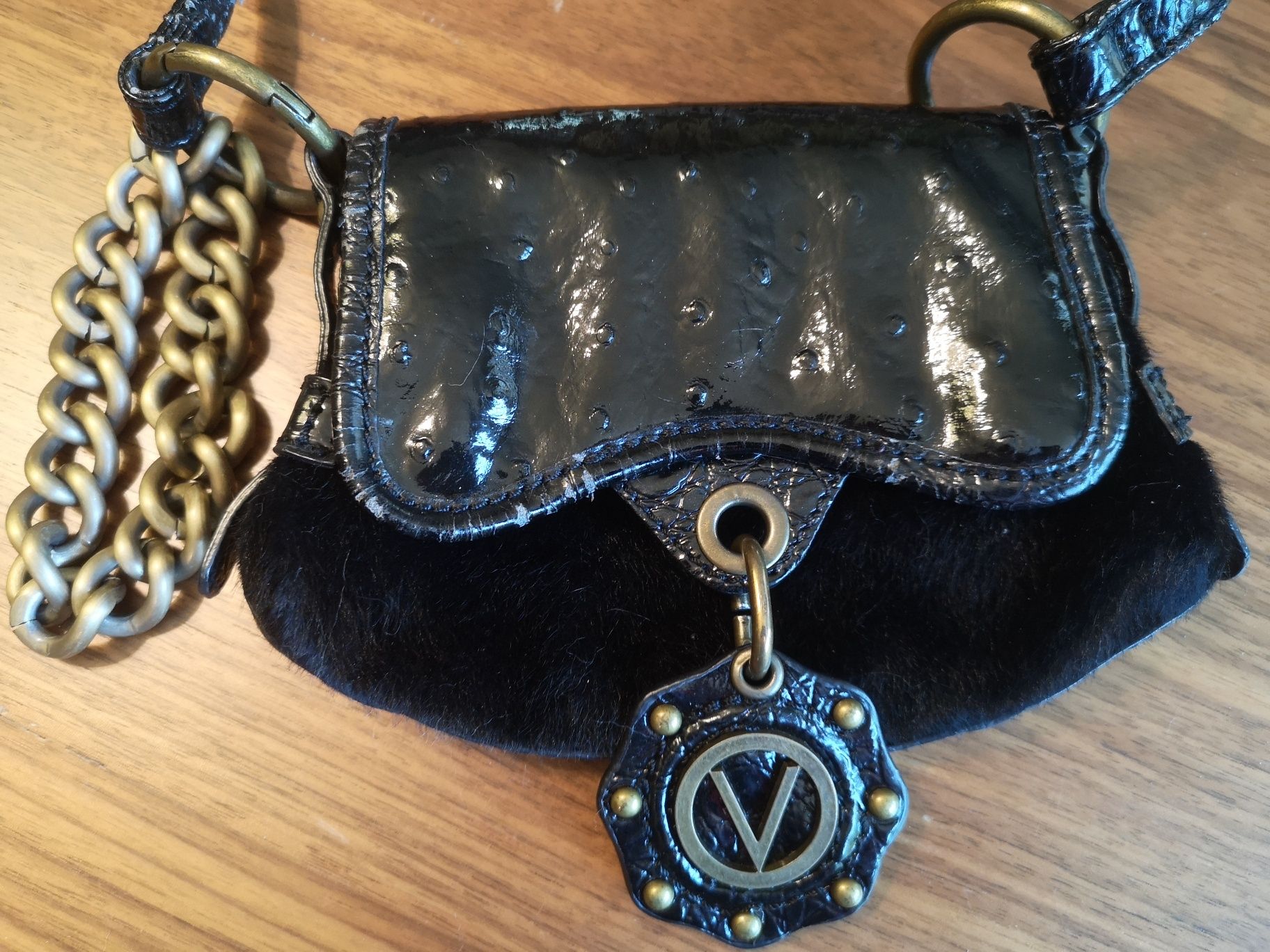 Valentino малка дамска черна чанта