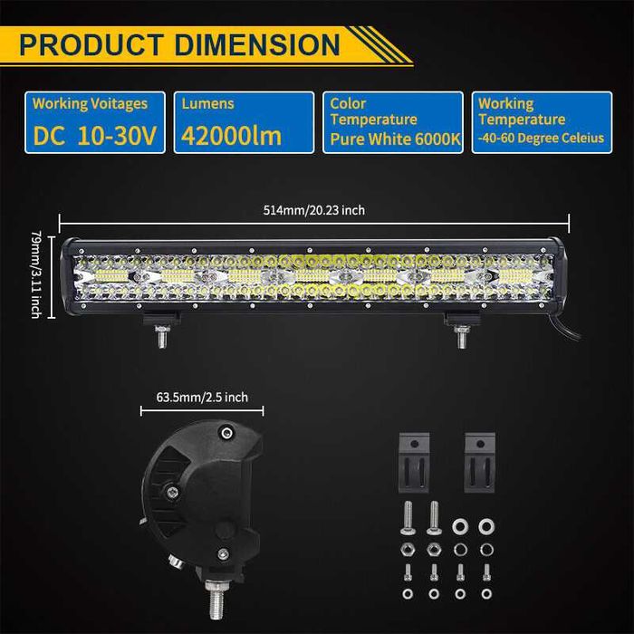 Led Bar 420w 8D 52 CM Spot Si Flood TRANSPORT 0