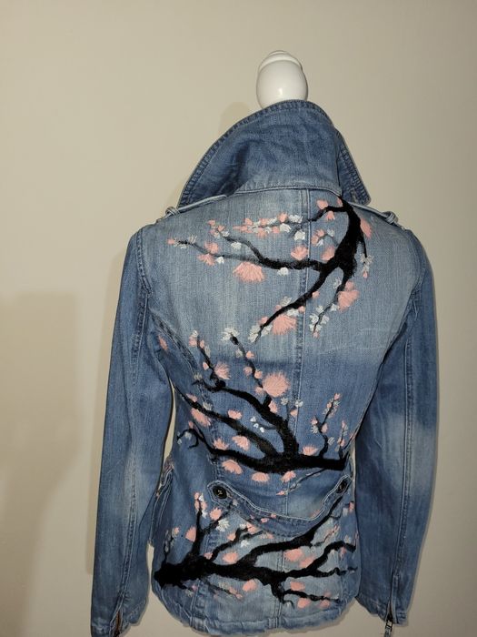 Geaca blugi pictata manual