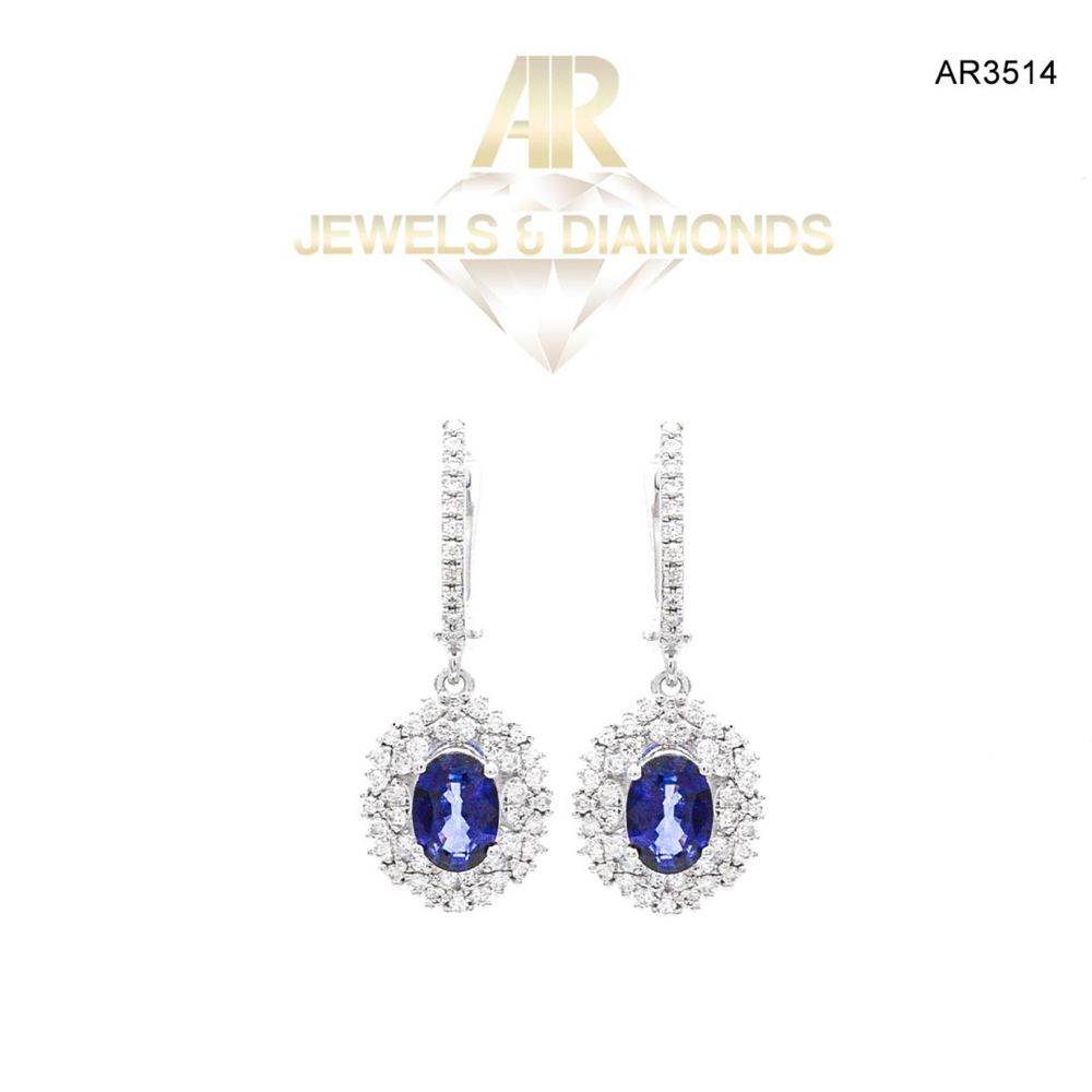 Cercei Aur Alb cu DIAMANTE model nou deosebit ARJEWELS