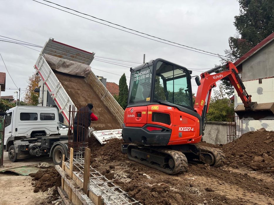 Miniexcavator și basculanta - fundații, săpături, fose, branșamente