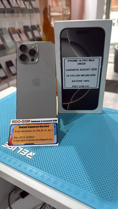 Iphone 16 Pro Max 256gb Natural Titanium/Ca NOU/Garantie