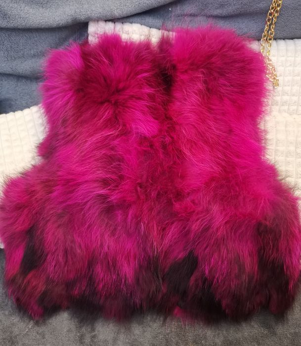 Елек с естествена козина. от лисича кожа пухкав