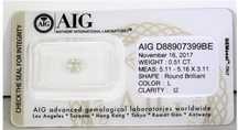 Diamant natural 0.51 ct Round Brilliant – certificat AIG