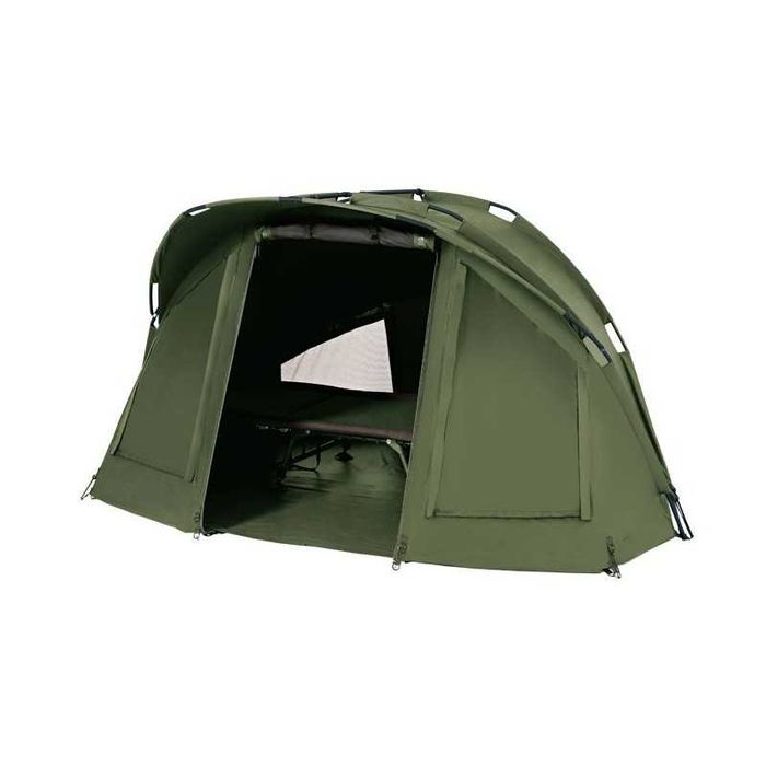 Set camping pescuit - cort, pat cu husa, sac dormit, geanta