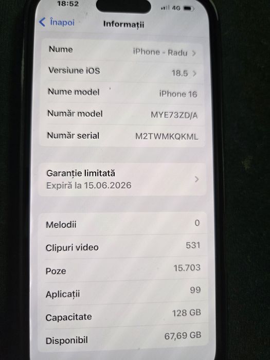Iphone 16 128GB ca nou