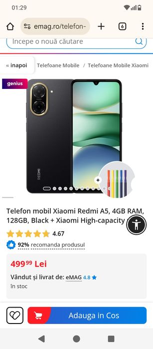 Vând readmi a5 ca nou cutie și factura