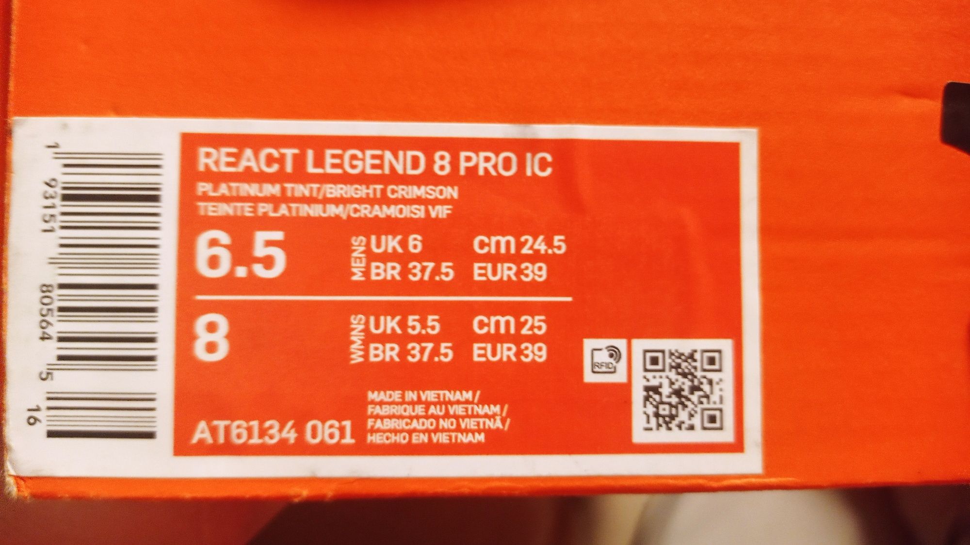 Fotbal Nike React Legend 8 Pro IC, marime 39