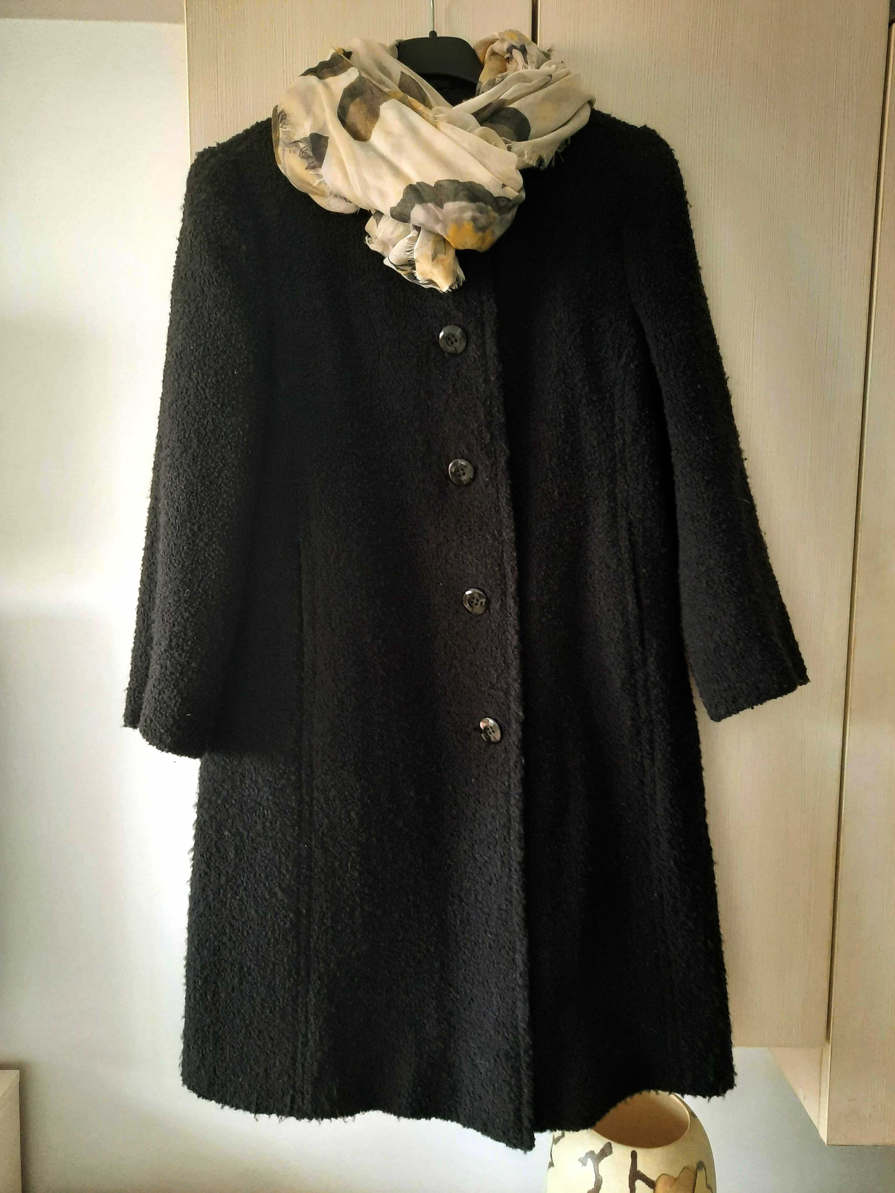 Palton negru de lana