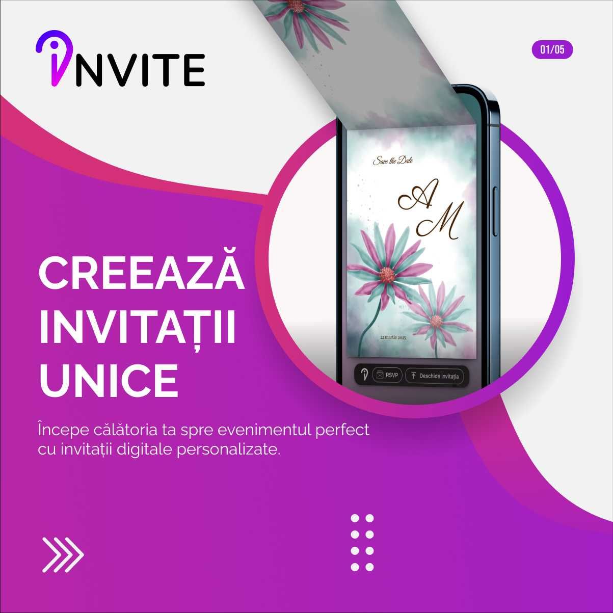 Invitații digitale gratuite, ușor de personalizat!