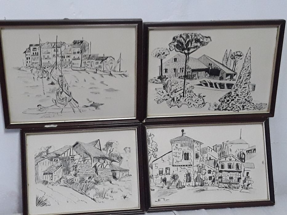 Tablouri  inramate reprezinta peisaje 2 color si 4in tus. saje , p