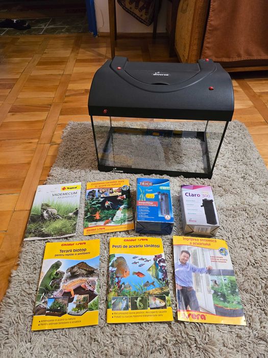 Acvariu Diversa Startup 40 LED, 25L,accesorii și produse + acvariu mic