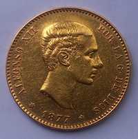 Златна монета 25 песети рядка злато