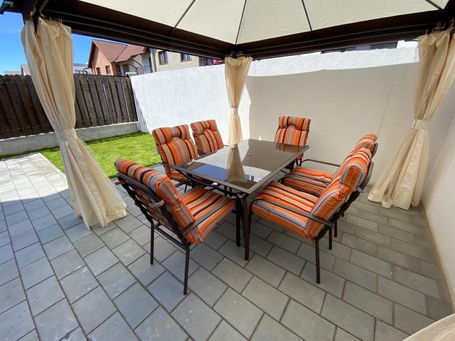 Set terasa / mobilier gradina cu masa fixa, dreptunghiulara, 6 scaune