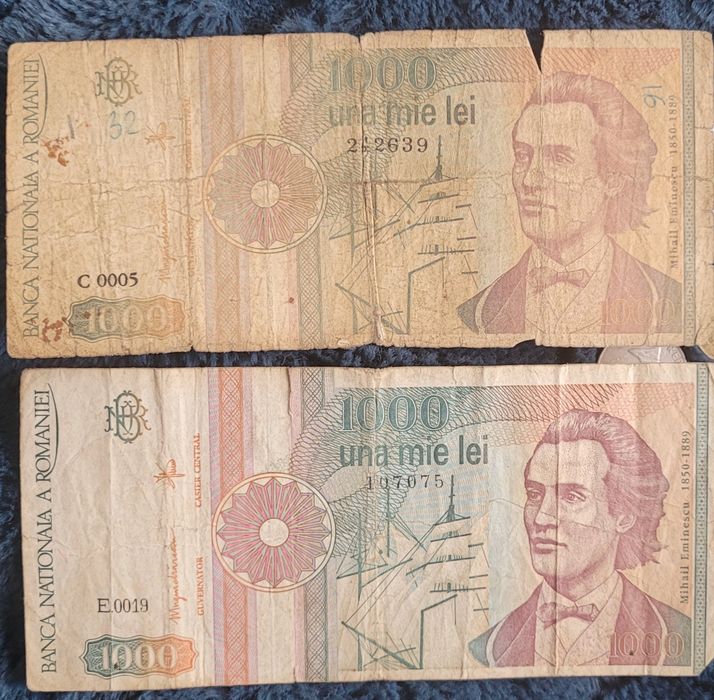 Bancnote și monezi românești,  de vânzare