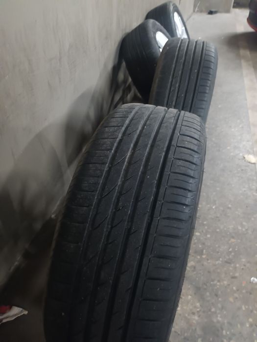 Jante aliaj originale 5x112, anvelope de vară 205/55R16, DOT2023, VAG