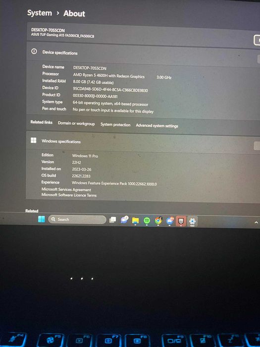 ASUS tuf gaming ryzen 5 4600H + RTX 3050+144hz display