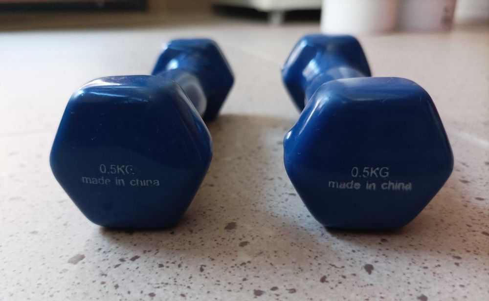 Gantere albastre 0.5kg x2