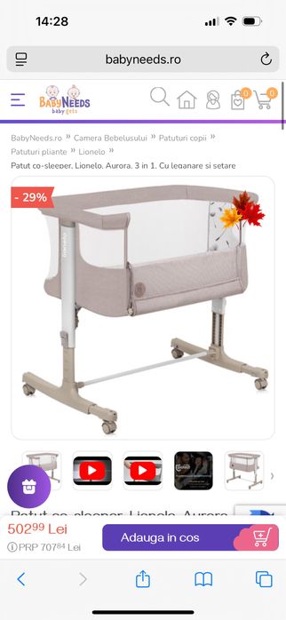 Patut Co Sleeper Lionelo Aurora 3 in 1