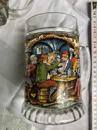 Halbe bavareze vintage din sticla