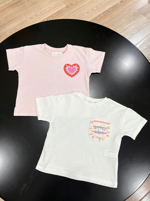 Zara 92-98, на 2-3 года комплект футболок для девочки