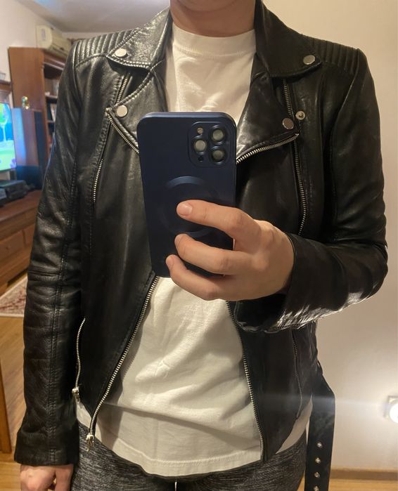 Geaca de 100% piele Pull and Bear M femei