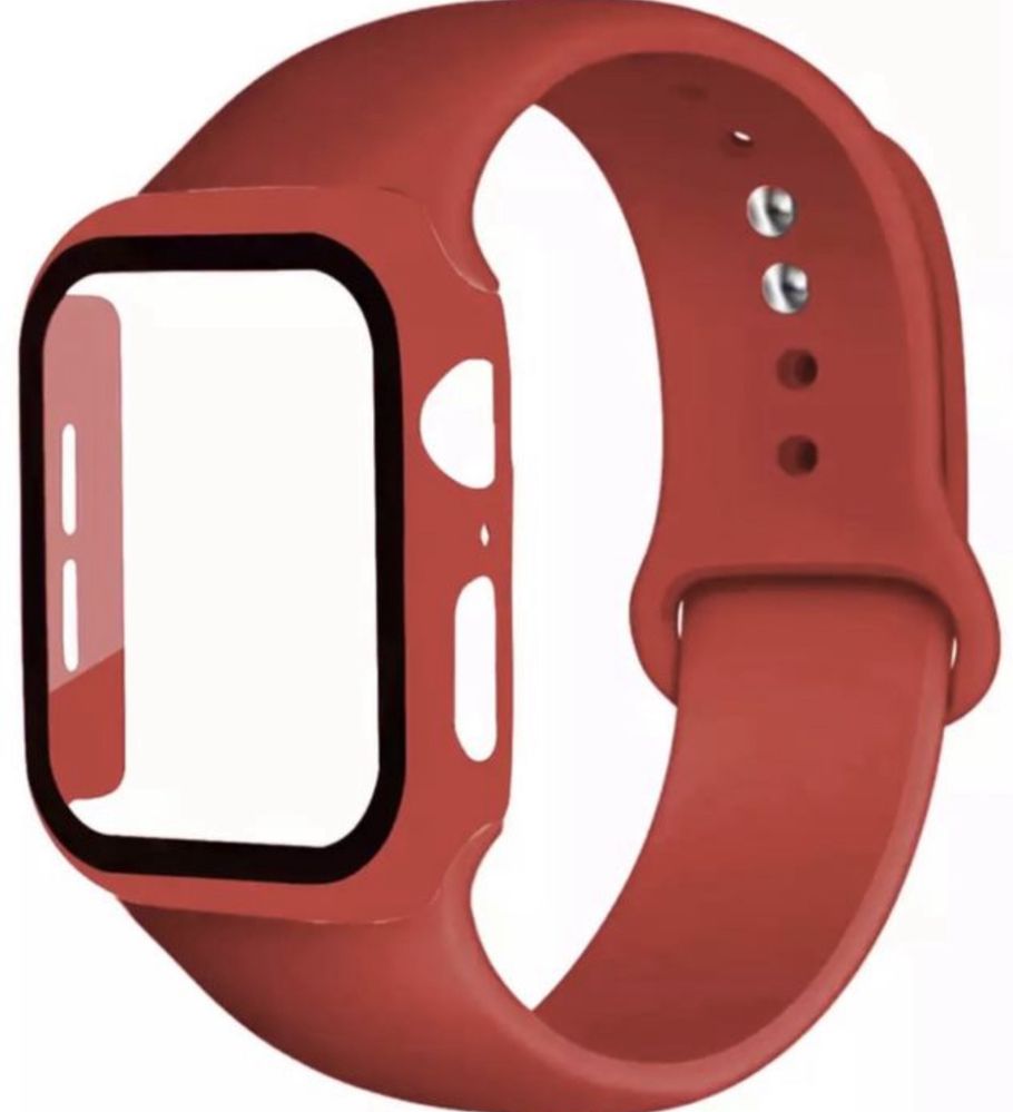 Combo Folie Husa Curea Silicon Compatibila Iphone Ceas Apple Watch